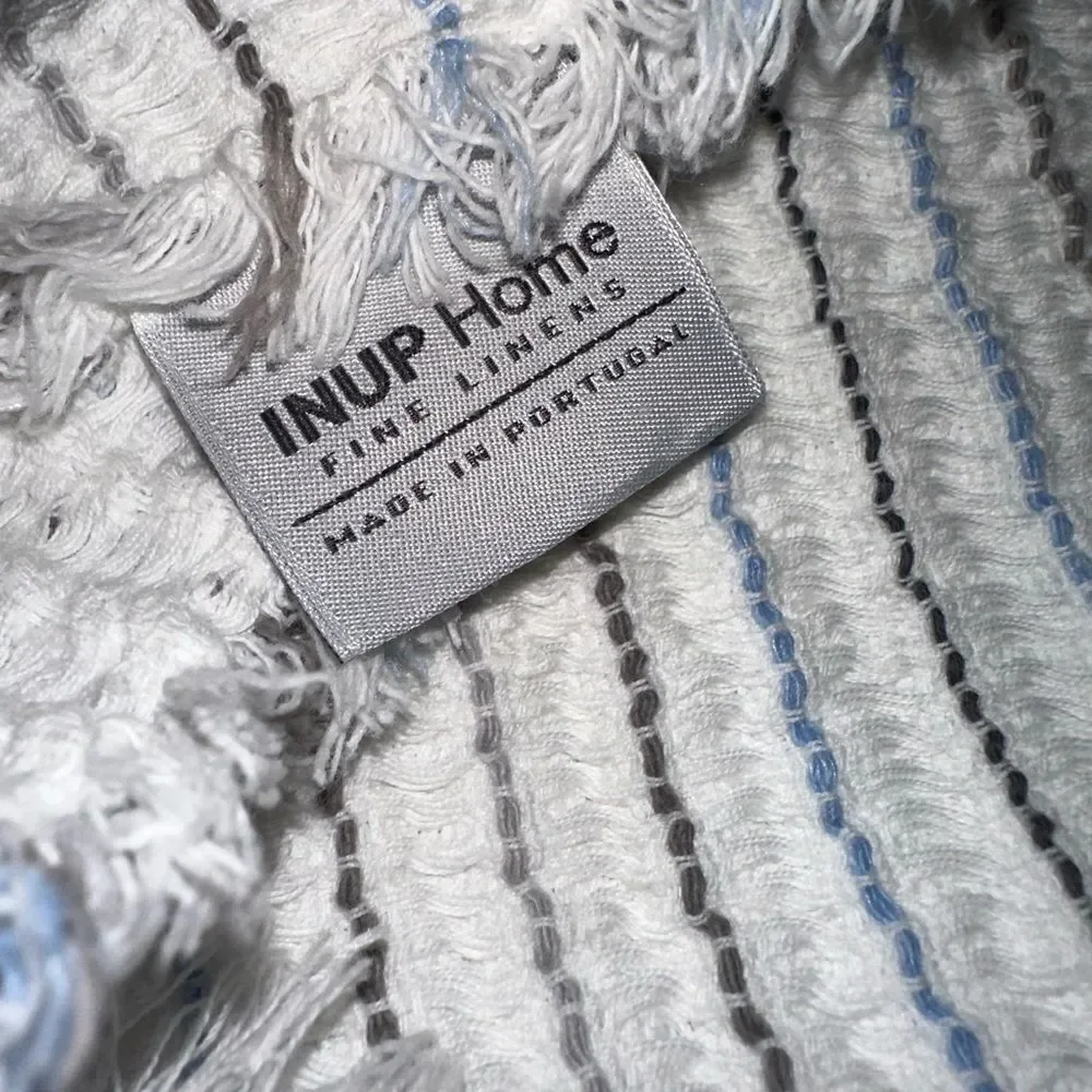 Inup Home Cotton Summer Throw Waffle Weave White,taupe, black, grey and blue